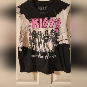 Kiss Kids Graphic Tank Top - Black and Pink